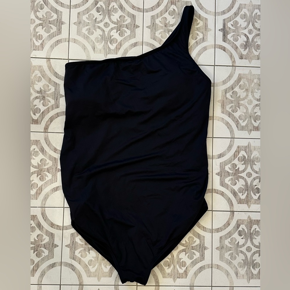 Gap One-Shoulder One-Piece Black Swimsuit XL